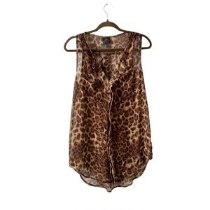Vintage Y2K Bebe Cheetah Print Semi Sheer Tank Top